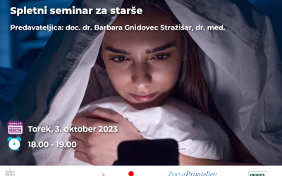 Spletni seminar za starše o vplivu interneta na pomanjkanje spanca pri mladostnikih