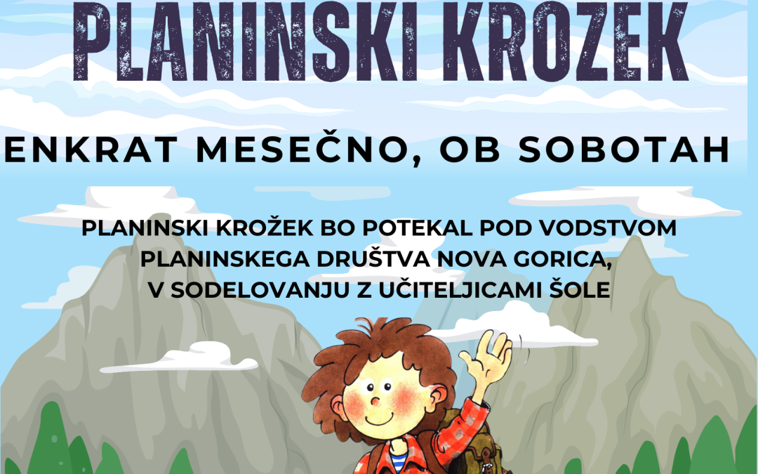 Vabilo na planinski krožek na POŠ Ledine